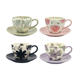 Juego de Taza y Platillo de Porcelana para Café, Diseño Floral Moderno y Minimalista, Resistente al Calor, Ecológico, Atractivo Recuerdo para el Hogar - Product Image 5