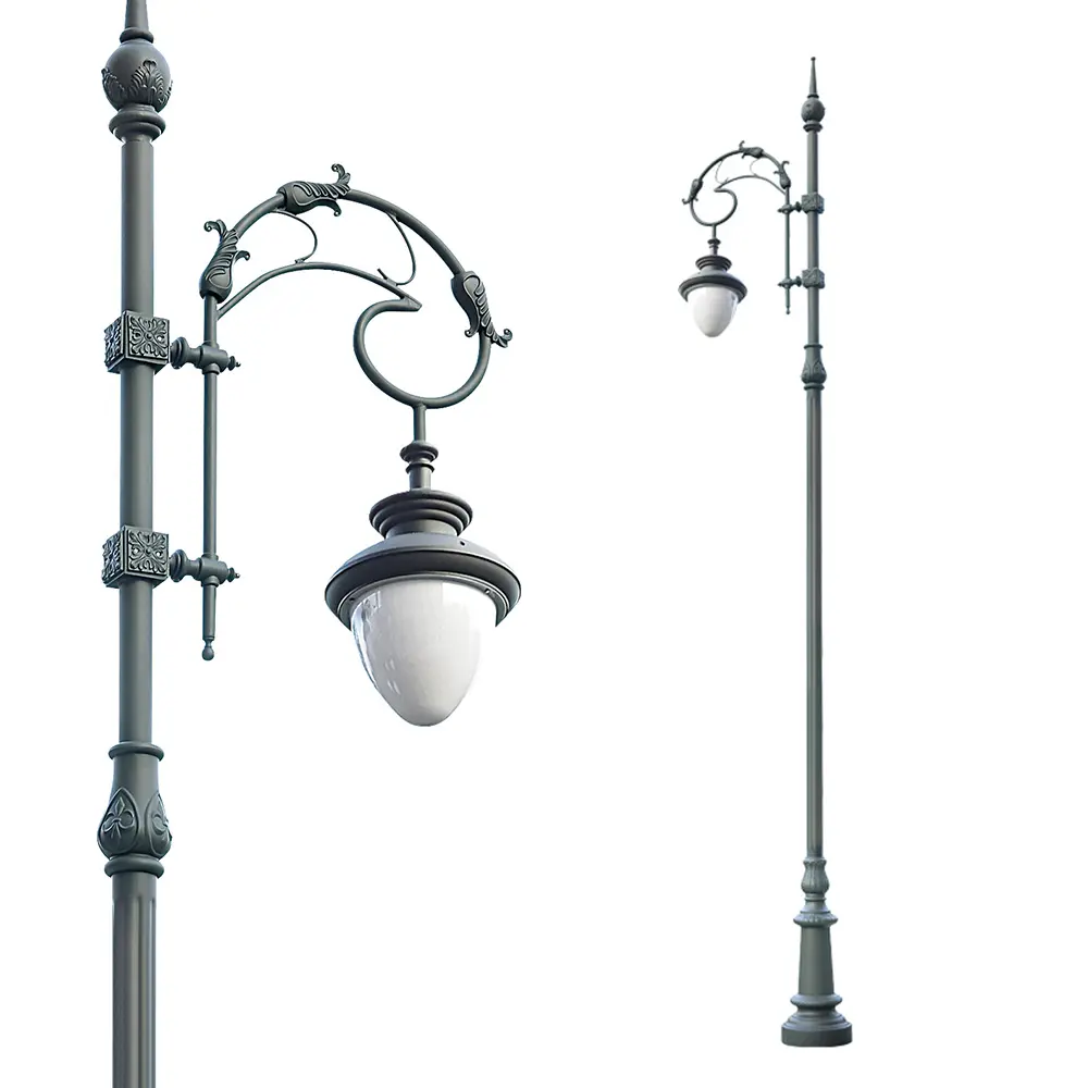 Outdoor Antique Decorative Lighting Cast Iron Post 90-260v LED Decorative Garden Light For Garden Theme Park