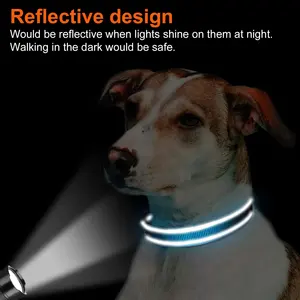 Collar para perro mascota de poliéster reflectante ajustable acolchado de neopreno suave personalizado de fabricante