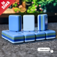 Jeu de Mahjong Américain Aqua Pearl Coral & Coast Tiles, 4 couches, en acrylique de luxe, 160 pièces, personnalisable, en stock