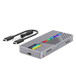 Двойной протокол NVMe M.2 SSD алюминиевый корпус 10gbps Type C USB 3,0 внешний жесткий диск смарт-экран SATA SSD совместимый - Product Image 1