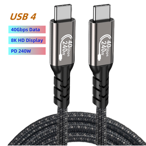 Ub4 40Gbps USB C Cáp Nylon cho Macbook Thunderbolt 4 máy in iOS Thiết bị hỗ trợ 240W 5A PD sạc nhanh 8K 60Hz dữ liệu - Product Image 1