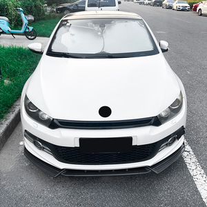 สปอยเลอร์หน้า Amp-Z สีดำเงา ลายคาร์บอนไฟเบอร์ สำหรับรถยนต์ Volkswagen Scirocco Mk3 R-Line Gts ปี 2008-14 - Product Image 2