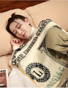 Özel popüler 95*165cm yaratıcı komik ofis şekerleme milyon fatura pazen klima para dolar atmak battaniye - Product Image 3