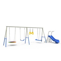 Ensemble toboggan et balançoire pour enfants, pour jardin, parc, école, garderie, maison familiale, équipement de terrain de jeu extérieur