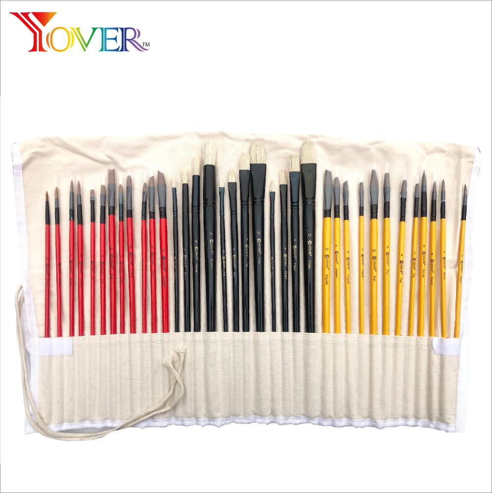 Набор художественных кистей в нейлоновой обмотке, 36 шт.