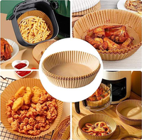 Papier sulfurisé jetable écologique, résistant au four, rond et carré, imperméable, 100 pièces, pour friteuse à air et pâtisserie