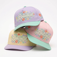 Gorra de Béisbol Personalizada con Bordado al por Mayor, Gorra de Sarga de Algodón con Bordado 3D en Relieve, Logotipo Floral de Graffiti, Diseño de Dos Tonos