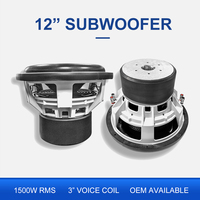 Subwoofer de voiture OEM 12 pouces double 2 ohms avec moteur à panier en aluminium 1500W RMS 204OZ DC 12V