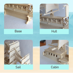 Casse-tête 3D pour enfants, Casse-tête 3D pour voilier en feutre, Kit fantaisie de bricolage, Chef-d 'œuvre d'<span class=keywords><strong>art</strong></span> en feutre, Casse-tête 3D pour voilier - Product Image 6