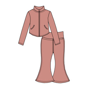 2025年ユニークなデザイン子供用フィットネス長袖フレアパンツ女の子用セット-女性用ヨガとスポーツファッション - Product Image 4