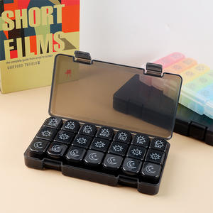 Pastillero <span class=keywords><strong>Mensual</strong></span> de Viaje con 21 Compartimentos Codificados por Colores, 3 Veces al Día, Caja de Almacenamiento con Tapas Herméticas, Gran Venta - Product Image 5