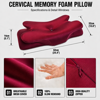 Oreiller en mousse à mémoire de forme moderne en gros, à rebond lent, ergonomique, pour soutien cervical, forme papillon, oreiller de lit OEM ODM