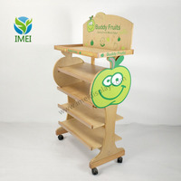 Conception personnalisée Étagère de présentation des boissons sur pied en bois pour bouteilles au détail