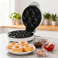 Mini gaufrier automatique détachable avec revêtement antiadhésif 1000 W, fer à gaufres 6-en-1, machine à sandwichs et grill