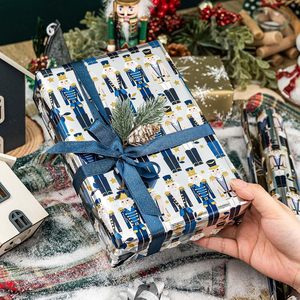 Christmas <b>Wrapping</b> <b>Paper</b> Reversible Silver Nutcracker 17 In X 32.8 Ft Gift Craft Use Recyclable - Product Image 5