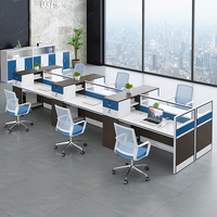 Meubles de bureau en bois au prix d'usine, table de personnel, poste de travail de bureau en cubique avec tiroir, bureaux de bureau pour 2 à 3 personnes