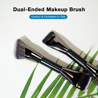 Private Label Schwarzer Doppelendiger Kosmetikpinsel mit Umweltfreundlichem Design für Beauty-Marken Professionelle Make-up-Anwendung