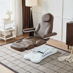 Modern Salon Electric Aesthetic Chair 3/4 Motor Brown Adjustable Spa Lash Table with Light <strong>Facial</strong> Beauty <strong>Bed</strong> - Product Image 3