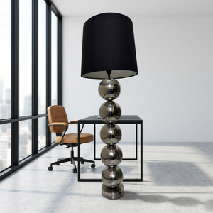 <b>Black</b> Nickel Plated LED Floor Lamp with Drum <b>Shade</b> Modern Design for Bedroom Decoration Warm White Residential <b>Lighting</b> - Product Image 4