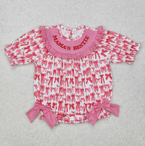 Abbigliamento Smock per Neonati MAMAS BESTIE, Vestito Estivo Rosa con Fiocchi per Sorella - Product Image 3
