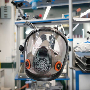 Masker Wajah bahan silikon CE polikarbonat, masker pelindung wajah penuh bahan silikon untuk industri - Product Image 4