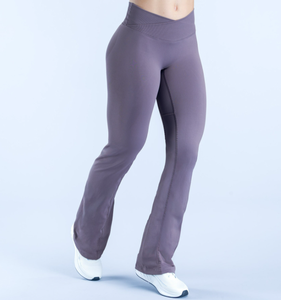 Pantalon de sport évasé V-Cross Fitness pour le levage des fessiers, taille croisée, leggings de yoga, tenue de sport pour la gym et l'extérieur, pantalon large pour l'entraînement - Product Image 6