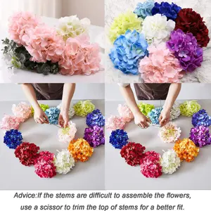 Fiori artificiali matrimonio festa a casa fai da te ortensia seta testa di fiore decorazione floreale