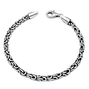 Nuovi gioielli maschili di alta qualità 4mm di alta catena antichi ossidati lavorati 925 sterling silver bracciale da uomo per uomo