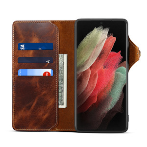 Étui de téléphone de luxe en cuir véritable pour la série S25/S24/S23/S22/S21, fait main, <span class=keywords><strong>antichoc</strong></span>, porte-cartes et support de téléphone - Product Image 2