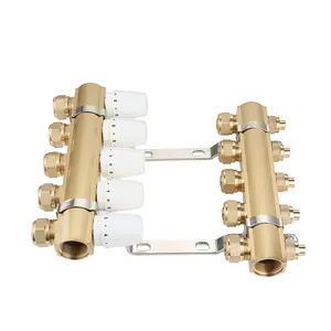 Manifold Custom OEM 2-6ways High Quality Brass Heating Manifold Stainless Steels Water Manifold Valve Pex Manifold