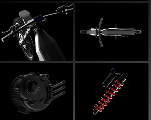 Vélo de montagne électrique ExtremeWheel <span class=keywords><strong>ES</strong></span> - Vélo électrique tout-terrain avec commande par application 5000W pour la puissance du moteur - Product Image 6