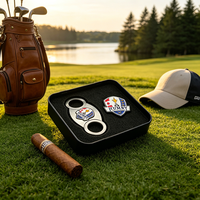 Cutter à cigares double V-cut en plastique japonais de qualité supérieure, grand format, avec ressort en carbone et marqueur de balle de golf japonais