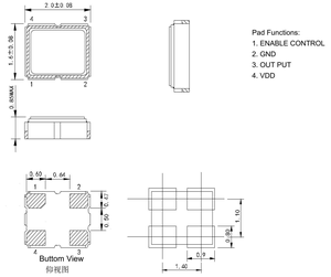 Oscilador de cristal activo SMD 2,0x1,6mm 20MHz 1,8 V ~ 3,3 V 10PPM CMOS OSC 20MHZ - Product Image 3