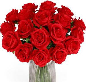 Vente flash - Roses artificielles à longues tiges en soie - Roses rouges - Fleurs pour la maison - Décorations de Noël - Mariage - Saint-Valentin - Product Image 4