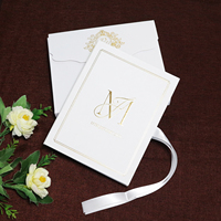 Élégante boîte de livret d'invitation de mariage en carton rigide blanc avec pochette pour carte RSVP pour ensemble de papeterie de mariage