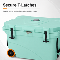 Glacière tout-terrain 45QT à roulettes avec haut-parleur étanche intégré pour la pêche tactique, le kayak, et coffre lumineux en LLDPE rotomoulé