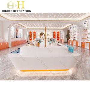 Présentoir cosmétique en bois personnalisé de conception de magasin de cosmétiques haut de gamme - Product Image 5