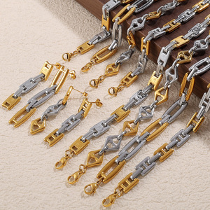 Stainless Steel Jewelry <b>Set</b> Geometric Irregular Design Gold Plated Women's Party Fashion <b>Bracelet</b> Necklace Earrings - Product Image 1