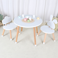 Ensemble de meubles d'étude en bois pour enfants, bleu, table et chaise pour chambre d'enfant, bureau pour cuisine, salon
