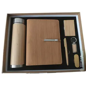 Online satmak için benzersiz ürünler yeni stil ultra-düşük fiyat promosyon bambu termos bardak hediye seti 6 in 1 hediye seti iş hediye seti