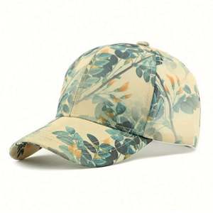 Casquette de baseball ethnique pour femme 2025 – Printemps/Été – Protection solaire extérieure – Personnalisée – Calotte rigide – Tendance – Motif feuille imprimé - Product Image 5