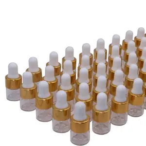 1ml 2ml 5ml Sample Container Liquid Bottles Refillable Small Mini Glass Dropper Bottles, Cosmetic Essential Oil Vials