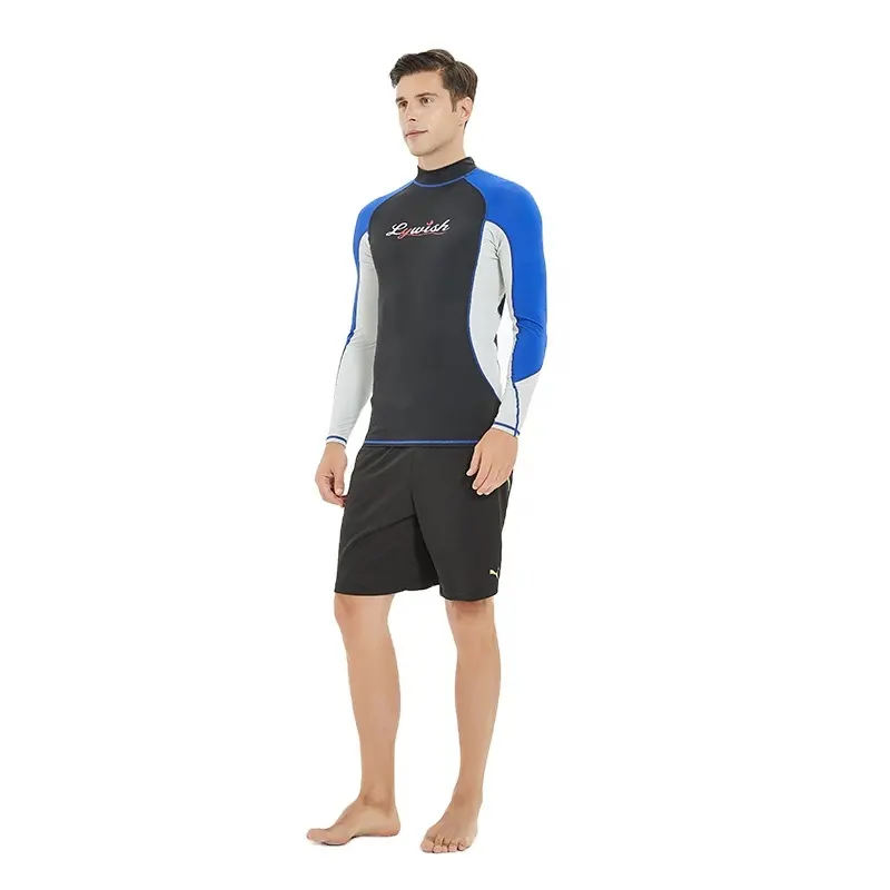 OEM Manica Lunga Top Alla Moda Rash Guard logo Personalizzato Spandex Rash guard per Gli Uomini