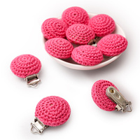 Attache-tétine bébé en crochet avec boule, en coton tricoté, pour 0-12 mois, écologique et sans BPA, vente en gros, faible MOQ