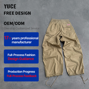 Pantalon parachute kaki personnalisé YUCE, streetwear, <span class=keywords><strong>cargo</strong></span>, jogger, coupe régulière, pantalon léger et ample pour <span class=keywords><strong>homme</strong></span> - Product Image 4