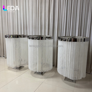 LEDA High Quality <b>Wedding</b> Centerpiece Shiny Gold Flower Stand Bead Curtain Decorative <b>Props</b> for <b>Wedding</b> Party Decor - Product Image 2