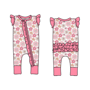 Детский комбинезон унисекс из бамбукового волокна с индивидуальным принтом, мягкий и удобный, осенняя детская пижама с двусторонней молнией - Product Image 4