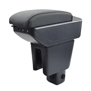 Vtear 本田 BRV 扶手 USB 充电加高双层储物箱中央存储内容扶手汽车配件 15-18