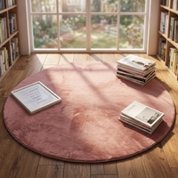 Luxuriöser, umweltfreundlicher, moderner, pinker Plüschteppich, ultraweicher, flachfloriger Teppich, rutschfester, maschinenwaschbarer Kinderzimmer-Teppich, Kunstfell-Teppich